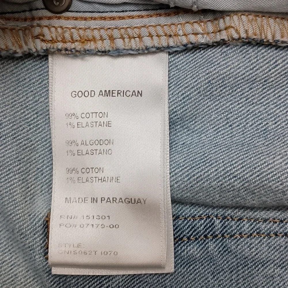 Good American Indigo Good 90's High Waist Denim Distressed Shorts